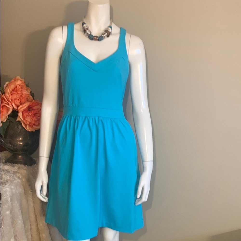 Flirty Turquoise Flare Dress w/pockets Small